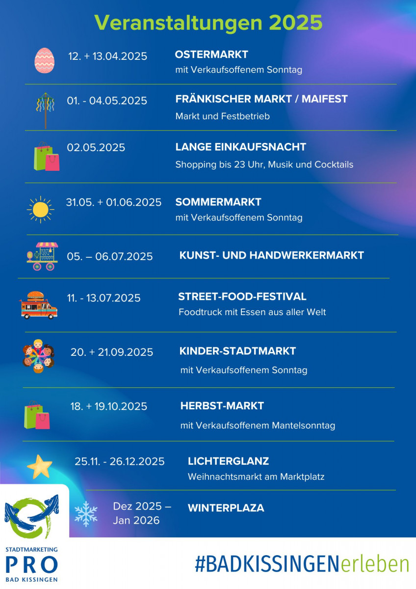  Veranstaltungen 2025 - Stadtmarketing Pro Bad Kissingen Bildidee 